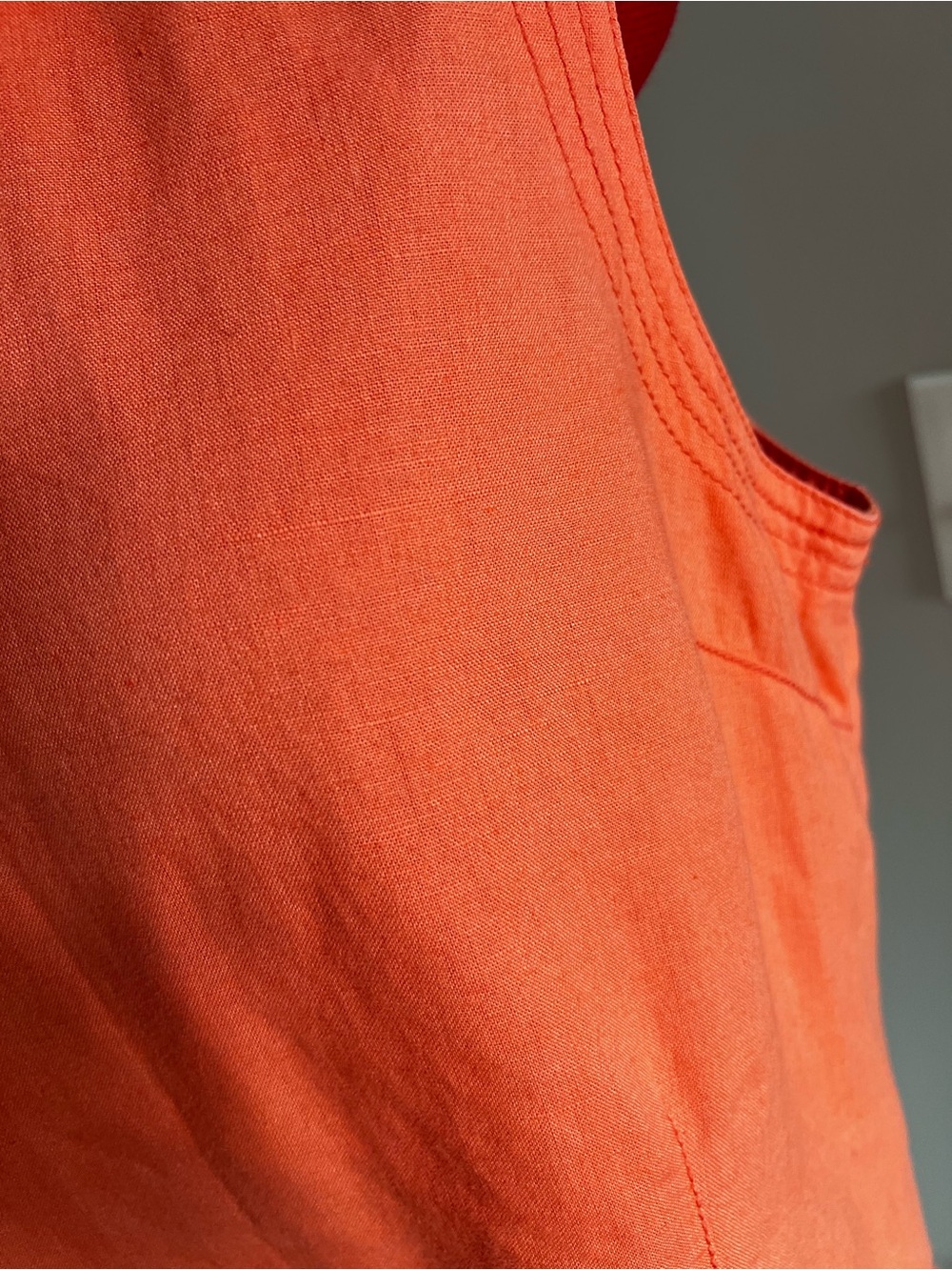 Geoffrey Beene Sleeveless Collared V-Neck Tank Top in Orange - Picture 4 of 11
